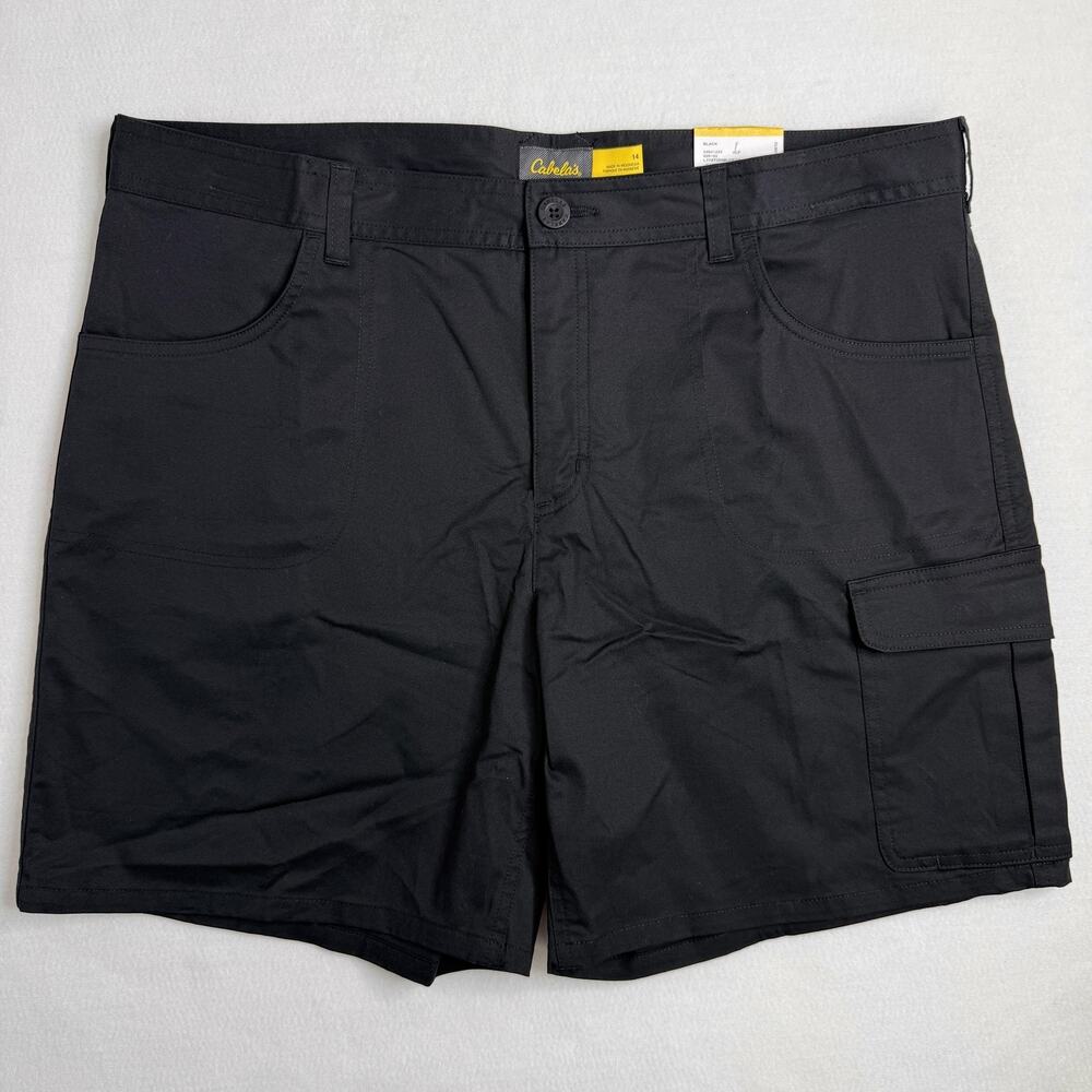 Cabela's Cargo Shorts Womens 14 Black Microfiber Hiking Fishing Pockets 7" NEW